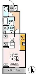 トゥトゥ ドミール ワンルームの間取図画像