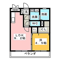 MAISONDE1 1LDKの間取図画像