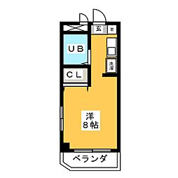 ベルトピア稲沢2 ワンルームの間取図画像