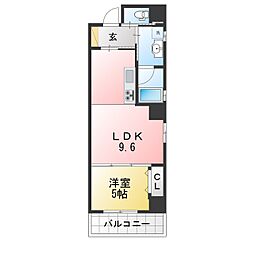 グラン・ボヌール新清州 1LDKの間取図画像