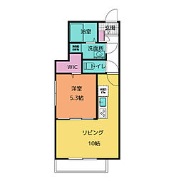 アムールI 1階1LDKの間取り