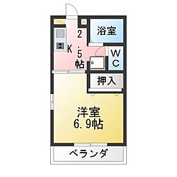 ステラ大草B 1Kの間取図画像