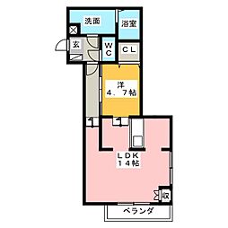 ベリアスゼロ 1LDKの間取図画像