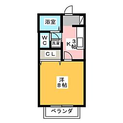 サン・フレンズ郷前 1Kの間取図画像