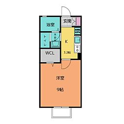ヴォラーレ1 1Kの間取図画像