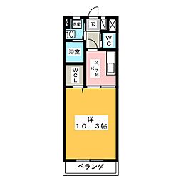 シャトレロワール 1Kの間取図画像