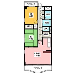 クレストサンライズ 2LDKの間取図画像
