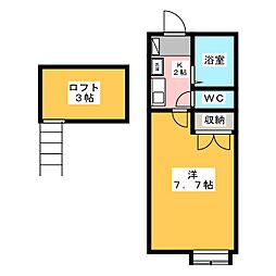 シェリール・ミニA 1Kの間取図画像