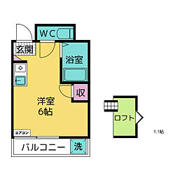リバティー井ケ谷 ワンルームの間取図画像