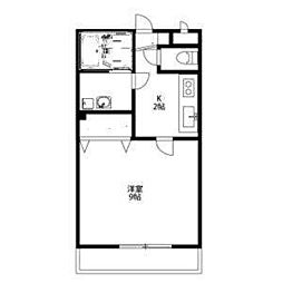 アンプルールリーブル田園 1Kの間取図画像