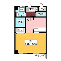 ケーズ・ビル ワンルームの間取図画像