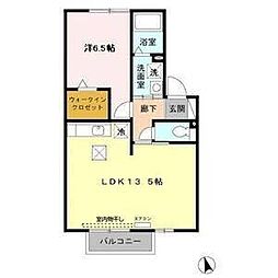 ガナドールA 1LDKの間取図画像