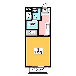 シャルマン新池 1Kの間取図画像