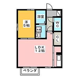 ビューテラス 1LDKの間取図画像