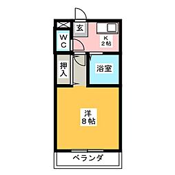 コアハウス 1Kの間取図画像