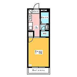 ハイツイーストリバーPine 1Kの間取図画像