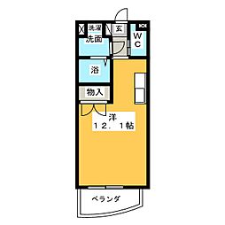 ピラールレシェンテ ワンルームの間取図画像