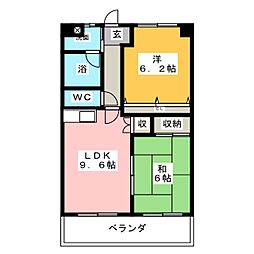 アルストロメリア 2LDKの間取図画像