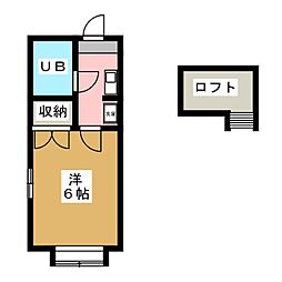 プチパレス東洋 1Kの間取図画像
