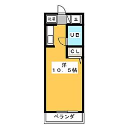 パークヒルズアトリエ ワンルームの間取図画像