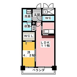 ザ・ミッドタワー 1LDKの間取図画像