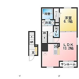 メゾン ルミエール 1LDKの間取図画像