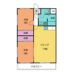 サリテールモリ 2LDKの間取図画像