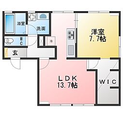 ハートピア 1LDKの間取図画像