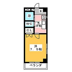 メゾンド衣川 1Kの間取図画像