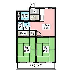 メゾン横須賀 2DKの間取図画像