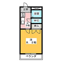 エクセルサノ 1Kの間取図画像
