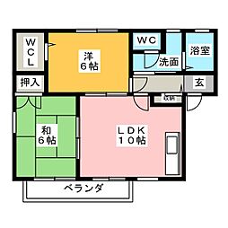 グランシャリオK 2LDKの間取図画像