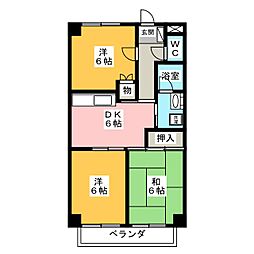 サープラスK 3DKの間取図画像