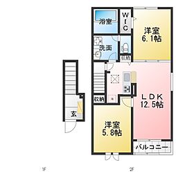 セネシオ 2LDKの間取図画像