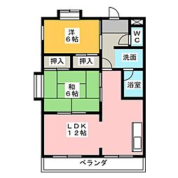 ビラ名和 2LDKの間取図画像