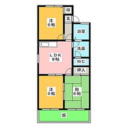 サニーコートB 3LDKの間取図画像