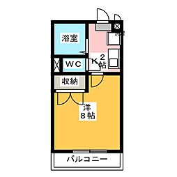 サニーテラス富貴ノ台1 1Kの間取図画像