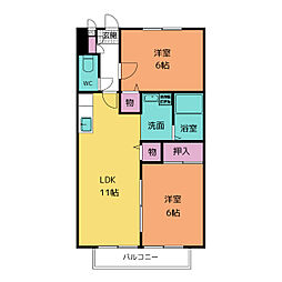 エスペランサJ 2LDKの間取図画像