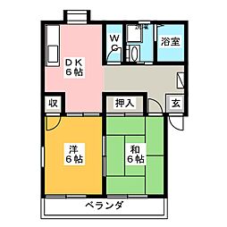 アーバニアIGB 2DKの間取図画像