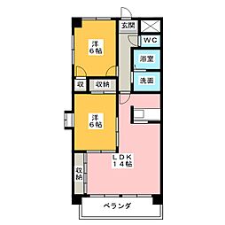 SOLE淡水 2LDKの間取図画像