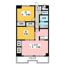 プレスティージュタカヨコ 2LDKの間取図画像