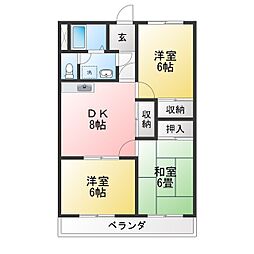 リヴェールK 3DKの間取図画像