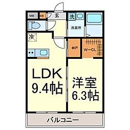 Ａ・Ｃｉｔｙ常滑原松 1階1LDKの間取り