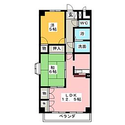 エクセラン寺本 2LDKの間取図画像