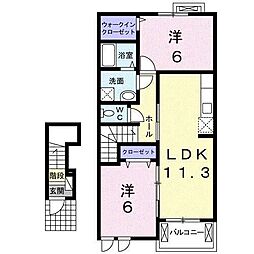 サンライズA 2LDKの間取図画像