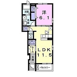イリーデ・カーサ 1LDKの間取図画像