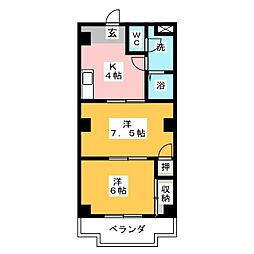 タウニー新舞子 2Kの間取図画像