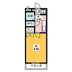 シャルムF・M 1Kの間取図画像
