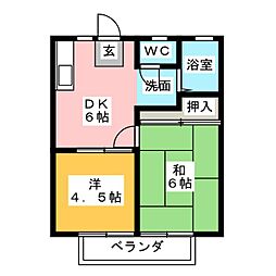 シティフラワア 2DKの間取図画像