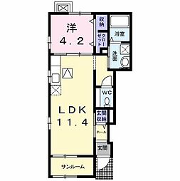 プレッソ 1LDKの間取図画像